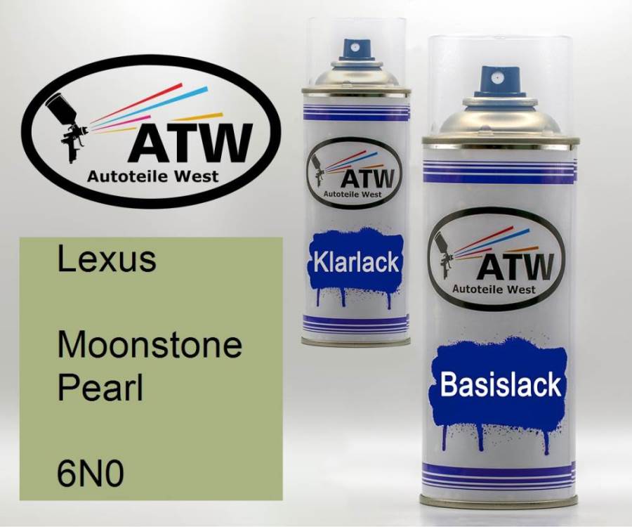Lexus, Moonstone Pearl, 6N0: 400ml Sprühdose + 400ml Klarlack - Set, von ATW Autoteile West.
